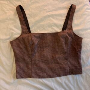 Abercrombie & Fitch Brown Sleeveless Houndstooth Tank Top